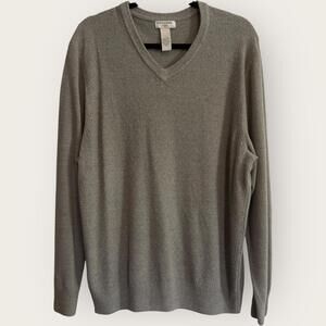 Dockers Mens XL Dirty Ice Taupe V Neck Sweater Lightweight Office Causal